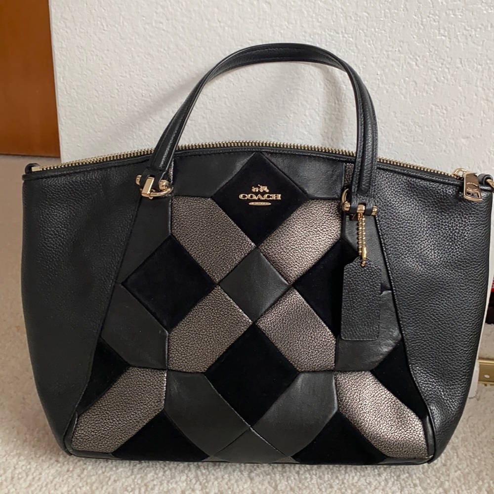 Coach black hand tote